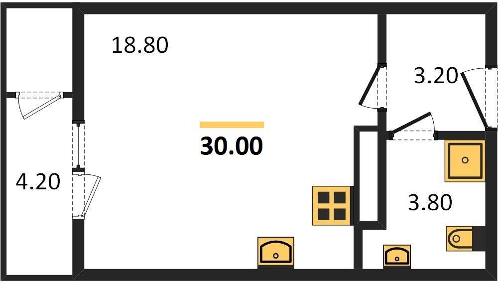 Фото №1: Студия 30&nbsp;м², 22/24&nbsp;эт. - Краснодар, Карасунский внутригородской округ, Черёмушки, мкр. ЖК Рекорд