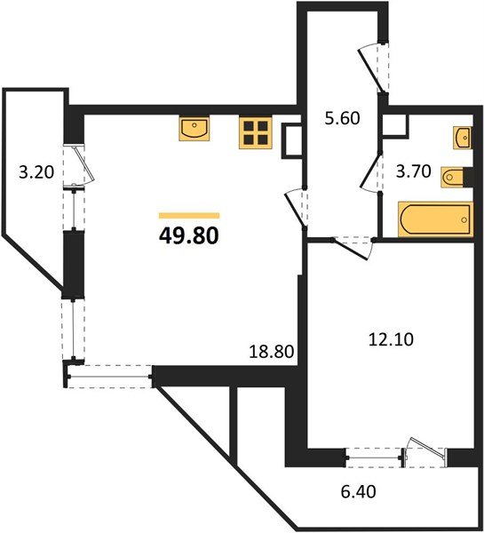 Фото №1: 1-комнатная квартира 49&nbsp;м², 4/24&nbsp;эт. - Краснодар, Карасунский внутригородской округ, Черёмушки, мкр. ЖК Рекорд