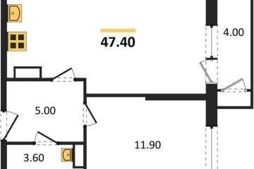 Фото №1: 1-комнатная квартира 47 м², 13/24 эт. - Краснодар, мкр. ЖК Рекорд,