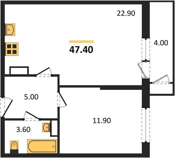 Фото №1: 1-комнатная квартира 47&nbsp;м², 13/24&nbsp;эт. - Краснодар, Карасунский внутригородской округ, Черёмушки, мкр. ЖК Рекорд