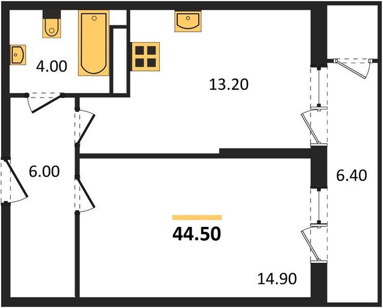 Фото №1: 1-комнатная квартира 44&nbsp;м², 22/24&nbsp;эт. - Краснодар, Карасунский внутригородской округ, Черёмушки, мкр. ЖК Рекорд