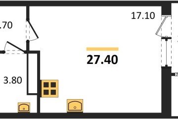 Фото №1: Студия 27 м², 23/24 эт. - Краснодар, мкр. ЖК Рекорд,