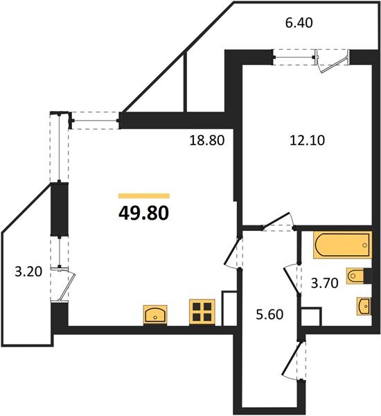 Фото №1: 1-комнатная квартира 49&nbsp;м², 6/24&nbsp;эт. - Краснодар, Карасунский внутригородской округ, Черёмушки, мкр. ЖК Рекорд