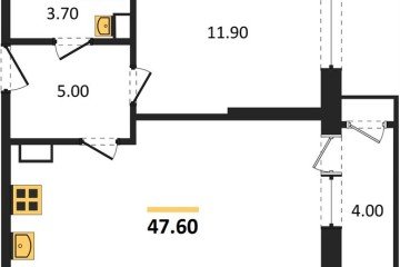 Фото №1: 1-комнатная квартира 47 м², 3/24 эт. - Краснодар, мкр. ЖК Рекорд,