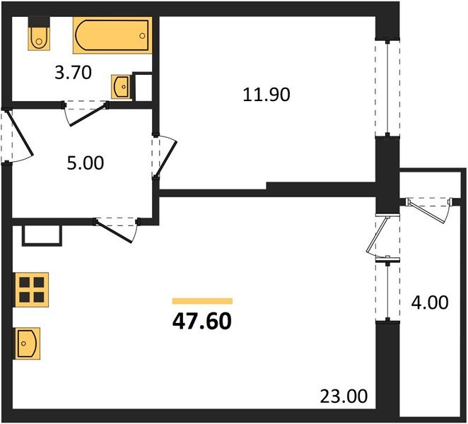 Фото №1: 1-комнатная квартира 47&nbsp;м², 3/24&nbsp;эт. - Краснодар, Карасунский внутригородской округ, Черёмушки, мкр. ЖК Рекорд