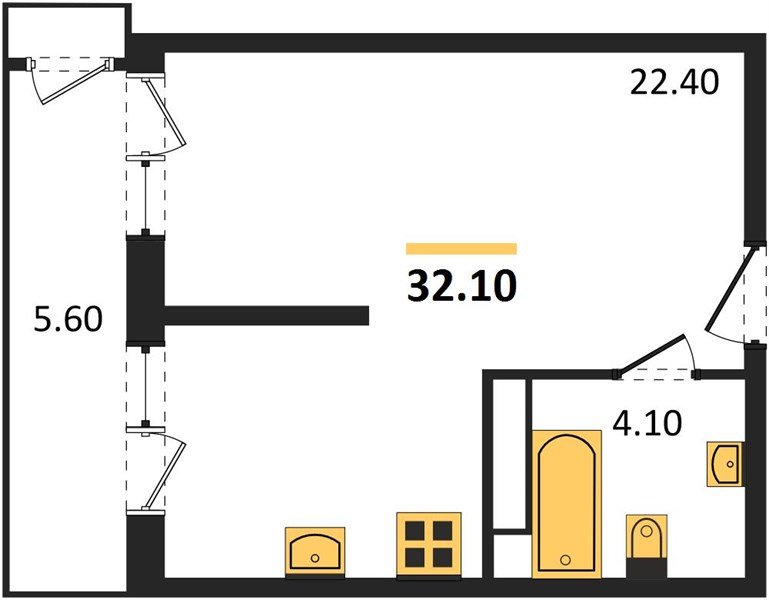 Фото №1: Студия 32&nbsp;м², 15/24&nbsp;эт. - Краснодар, Карасунский внутригородской округ, Черёмушки, мкр. ЖК Рекорд