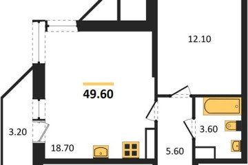 Фото №1: 1-комнатная квартира 49 м², 14/24 эт. - Краснодар, мкр. ЖК Рекорд,