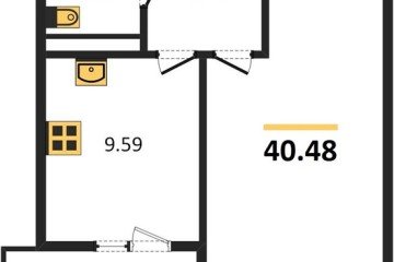 Фото №1: 1-комнатная квартира 40 м², 21/21 эт. - Краснодар, мкр. жилой комплекс Режиссёр, ул. Уральская, 100/6