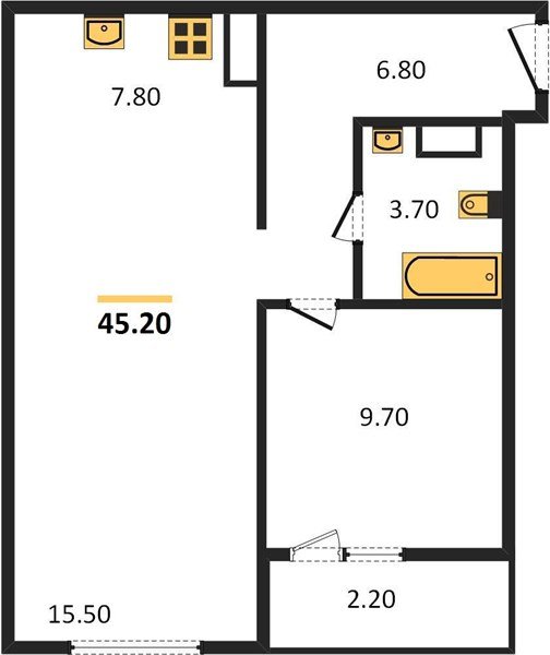 Фото №1: 1-комнатная квартира 46&nbsp;м², 1/8&nbsp;эт. - Краснодар, Прикубанский внутригородской округ, мкр. жилой комплекс Югге
