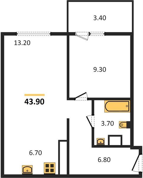Фото №1: 1-комнатная квартира 43&nbsp;м², 5/8&nbsp;эт. - Краснодар, Прикубанский внутригородской округ, мкр. жилой комплекс Югге