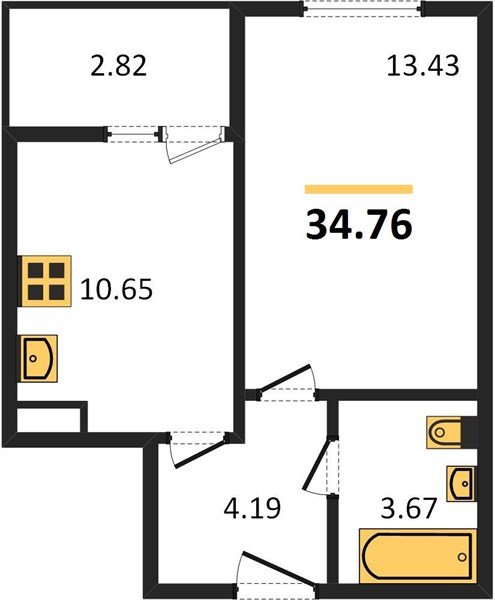 Фото №1: 1-комнатная квартира 34&nbsp;м², 2/9&nbsp;эт. - Краснодар, Прикубанский внутригородской округ, мкр. жилой комплекс Событие