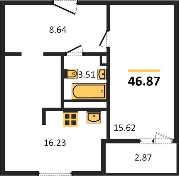 Фото №1: 1-комнатная квартира 46&nbsp;м², 2/9&nbsp;эт. - Краснодар, Прикубанский внутригородской округ, мкр. жилой комплекс Событие