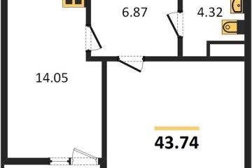Фото №1: 1-комнатная квартира 43 м², 5/9 эт. - Краснодар, мкр. жилой комплекс Событие,