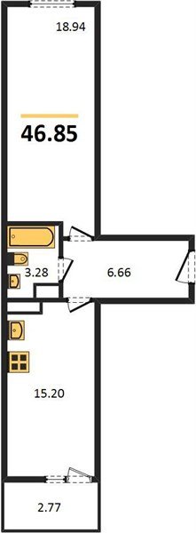 Фото №1: 1-комнатная квартира 46&nbsp;м², 6/9&nbsp;эт. - Краснодар, Прикубанский внутригородской округ, мкр. жилой комплекс Событие
