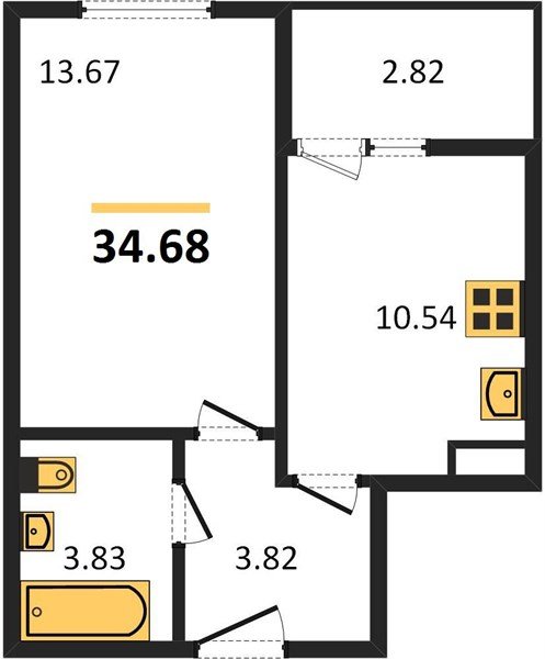 Фото №1: 1-комнатная квартира 34&nbsp;м², 2/9&nbsp;эт. - Краснодар, Прикубанский внутригородской округ, мкр. жилой комплекс Событие