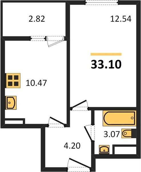 Фото №1: 1-комнатная квартира 33&nbsp;м², 2/9&nbsp;эт. - Краснодар, Прикубанский внутригородской округ, мкр. жилой комплекс Событие
