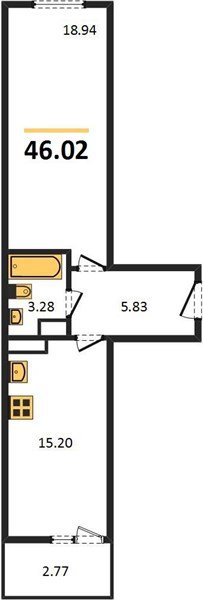 Фото №1: 1-комнатная квартира 46&nbsp;м², 6/9&nbsp;эт. - Краснодар, Прикубанский внутригородской округ, мкр. жилой комплекс Событие