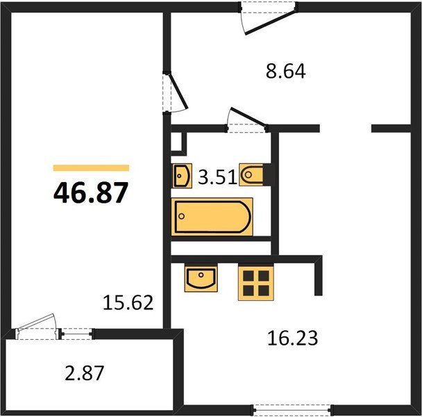 Фото №1: 1-комнатная квартира 46&nbsp;м², 3/9&nbsp;эт. - Краснодар, Прикубанский внутригородской округ, мкр. жилой комплекс Событие