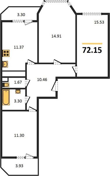 Фото №1: 3-комнатная квартира 76&nbsp;м², 10/22&nbsp;эт. - Берёзовый, Прикубанский внутригородской округ, Витаминкомбинат, мкр. жилой комплекс Огурцы, ул. Целиноградская, 2Ик2