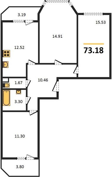 Фото №1: 3-комнатная квартира 77&nbsp;м², 2/22&nbsp;эт. - Берёзовый, Прикубанский внутригородской округ, Витаминкомбинат, мкр. жилой комплекс Огурцы, ул. Целиноградская, 2Ик2