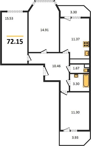 Фото №1: 3-комнатная квартира 77&nbsp;м², 18/22&nbsp;эт. - Берёзовый, Прикубанский внутригородской округ, Витаминкомбинат, мкр. жилой комплекс Огурцы, ул. Целиноградская, 2Ик2