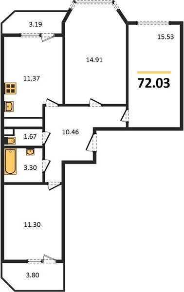 Фото №1: 3-комнатная квартира 77&nbsp;м², 13/22&nbsp;эт. - Берёзовый, Прикубанский внутригородской округ, Витаминкомбинат, мкр. жилой комплекс Огурцы, ул. Целиноградская, 2Ик2