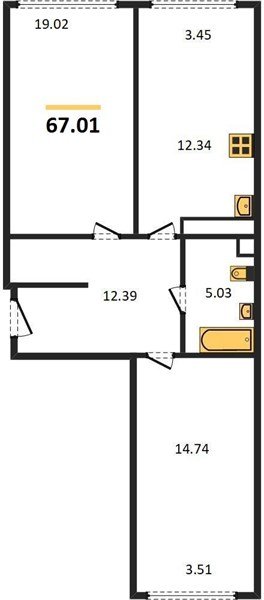 Фото №1: 2-комнатная квартира 67&nbsp;м², 10/24&nbsp;эт. - Краснодар, Центральный внутригородской округ, мкр. Черёмушки