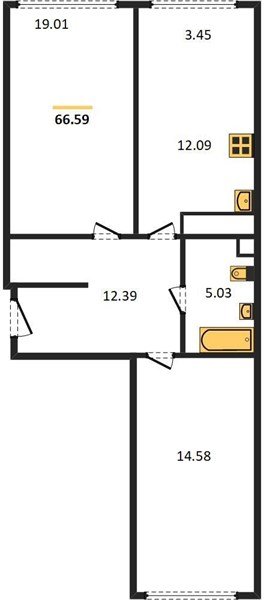 Фото №1: 2-комнатная квартира 67&nbsp;м², 21/24&nbsp;эт. - Краснодар, Центральный внутригородской округ, мкр. Черёмушки