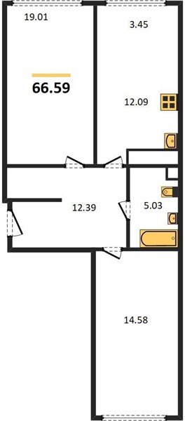 Фото №1: 2-комнатная квартира 67&nbsp;м², 24/24&nbsp;эт. - Краснодар, Центральный внутригородской округ, мкр. Черёмушки