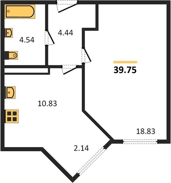 Фото №1: 1-комнатная квартира 39&nbsp;м², 3/24&nbsp;эт. - Краснодар, Центральный внутригородской округ, мкр. Черёмушки