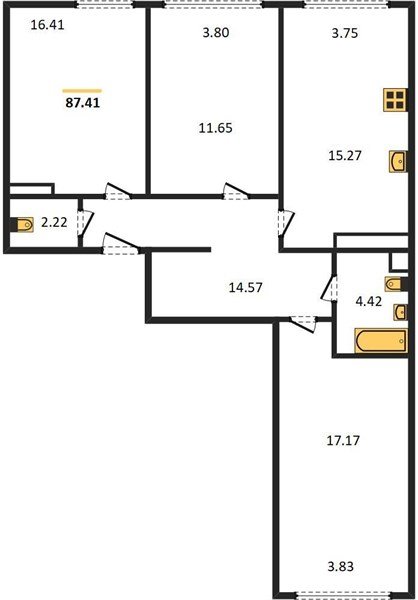 Фото №1: 3-комнатная квартира 87&nbsp;м², 3/24&nbsp;эт. - Краснодар, Центральный внутригородской округ, мкр. Черёмушки