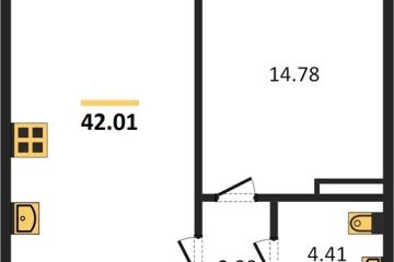 Фото №1: 1-комнатная квартира 42 м², 12/24 эт. - Краснодар, мкр. Черёмушки,