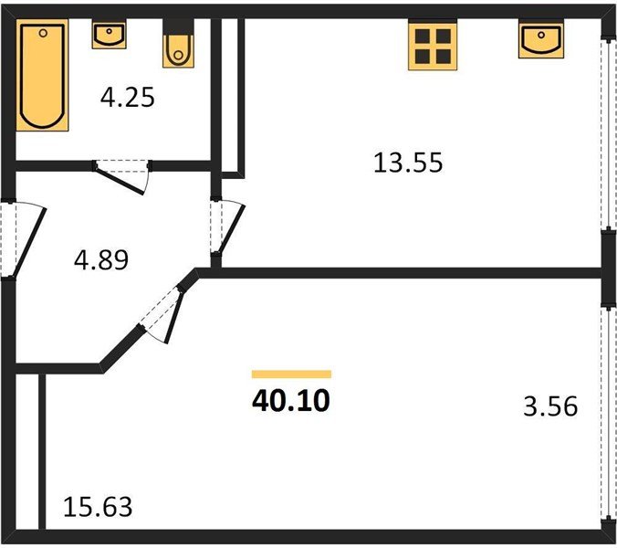 Фото №1: 1-комнатная квартира 40&nbsp;м², 8/24&nbsp;эт. - Краснодар, Центральный внутригородской округ, мкр. Черёмушки
