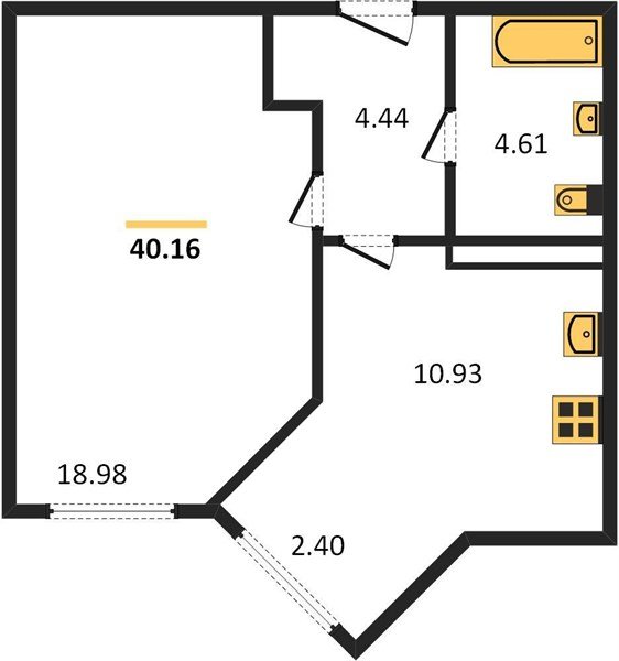 Фото №1: 1-комнатная квартира 40&nbsp;м², 10/24&nbsp;эт. - Краснодар, Центральный внутригородской округ, мкр. Черёмушки