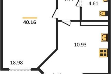 Фото №1: 1-комнатная квартира 40 м², 12/24 эт. - Краснодар, мкр. Черёмушки,