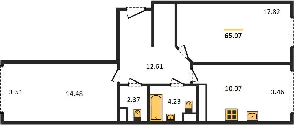 Фото №1: 2-комнатная квартира 65&nbsp;м², 8/24&nbsp;эт. - Краснодар, Центральный внутригородской округ, мкр. Черёмушки