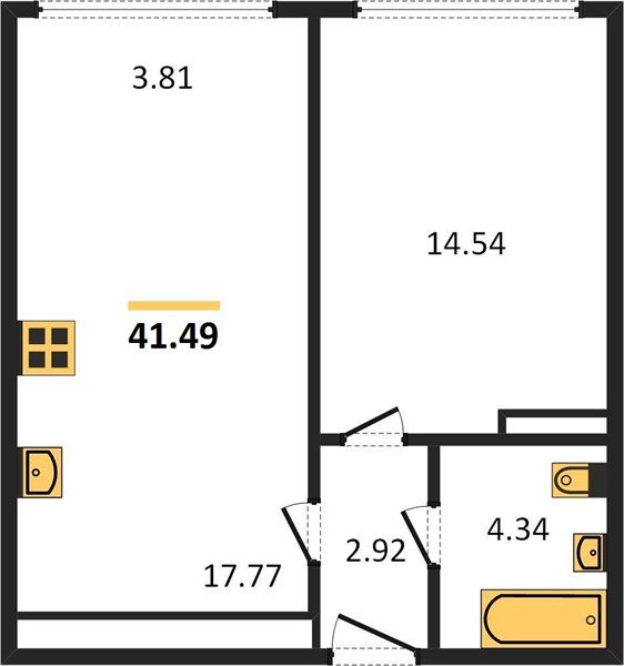 Фото №1: 1-комнатная квартира 41&nbsp;м², 17/24&nbsp;эт. - Краснодар, Центральный внутригородской округ, мкр. Черёмушки