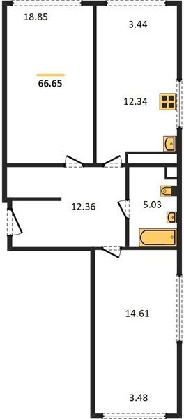 Фото №1: 2-комнатная квартира 67&nbsp;м², 10/24&nbsp;эт. - Краснодар, Центральный внутригородской округ, мкр. Черёмушки