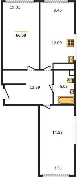 Фото №1: 2-комнатная квартира 67&nbsp;м², 18/24&nbsp;эт. - Краснодар, Центральный внутригородской округ, мкр. Черёмушки