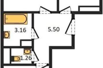 Фото №1: 2-комнатная квартира 55 м², 17/24 эт. - Краснодар, мкр. Музыкальный, ул. имени И.И. Дунаевского