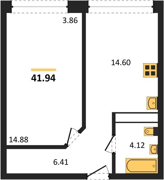 Фото №1: 1-комнатная квартира 42&nbsp;м², 9/24&nbsp;эт. - Краснодар, Центральный внутригородской округ, мкр. Черёмушки