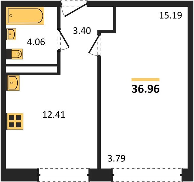 Фото №1: 1-комнатная квартира 37&nbsp;м², 16/24&nbsp;эт. - Краснодар, Центральный внутригородской округ, мкр. Черёмушки