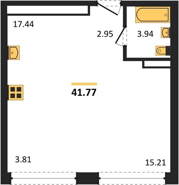 Фото №1: 1-комнатная квартира 41&nbsp;м², 8/24&nbsp;эт. - Краснодар, Центральный внутригородской округ, мкр. Черёмушки