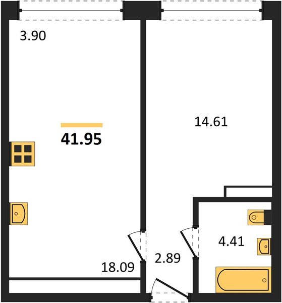 Фото №1: 1-комнатная квартира 41&nbsp;м², 10/24&nbsp;эт. - Краснодар, Центральный внутригородской округ, мкр. Черёмушки