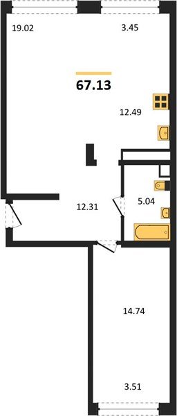 Фото №1: 2-комнатная квартира 67&nbsp;м², 11/24&nbsp;эт. - Краснодар, Центральный внутригородской округ, мкр. Черёмушки