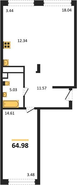 Фото №1: 2-комнатная квартира 65&nbsp;м², 16/24&nbsp;эт. - Краснодар, Центральный внутригородской округ, мкр. Черёмушки
