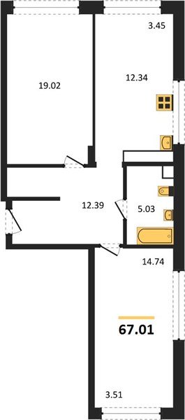 Фото №1: 2-комнатная квартира 67&nbsp;м², 10/24&nbsp;эт. - Краснодар, Центральный внутригородской округ, мкр. Черёмушки