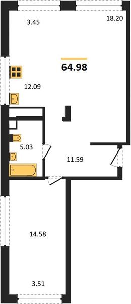 Фото №1: 2-комнатная квартира 65&nbsp;м², 22/24&nbsp;эт. - Краснодар, Центральный внутригородской округ, мкр. Черёмушки