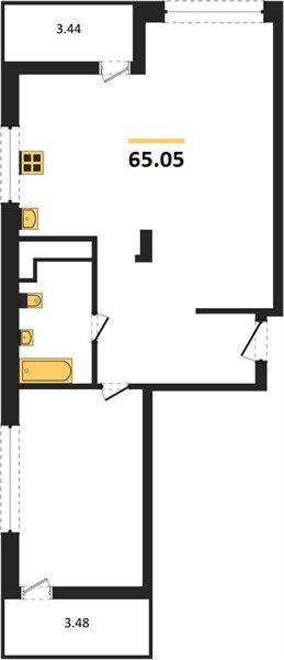Фото №1: 2-комнатная квартира 65&nbsp;м², 3/24&nbsp;эт. - Краснодар, Центральный внутригородской округ, мкр. Черёмушки