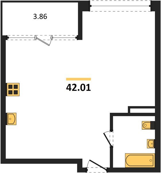 Фото №1: 1-комнатная квартира 42&nbsp;м², 14/24&nbsp;эт. - Краснодар, Центральный внутригородской округ, мкр. Черёмушки